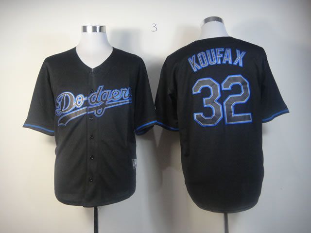 Men Los Angeles Dodgers 32 Koufax Black MLB Jerseys